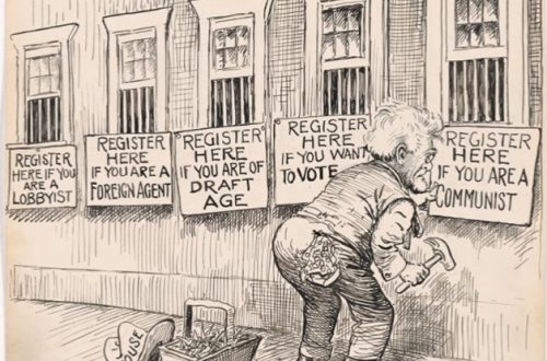 Cold War political cartoon