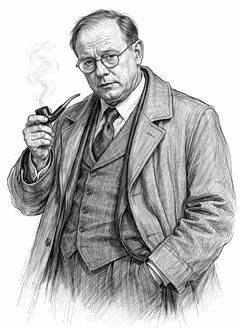 Pencil drawing of George Smiley